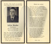 Sterbebild Julius Bruder, 18.06.1955