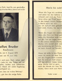 Sterbebild Julius Bruder, 18.06.1955