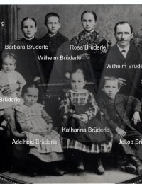 Familienfoto mit Namen der Familie Wilhelm Brüderle, Reichenbach